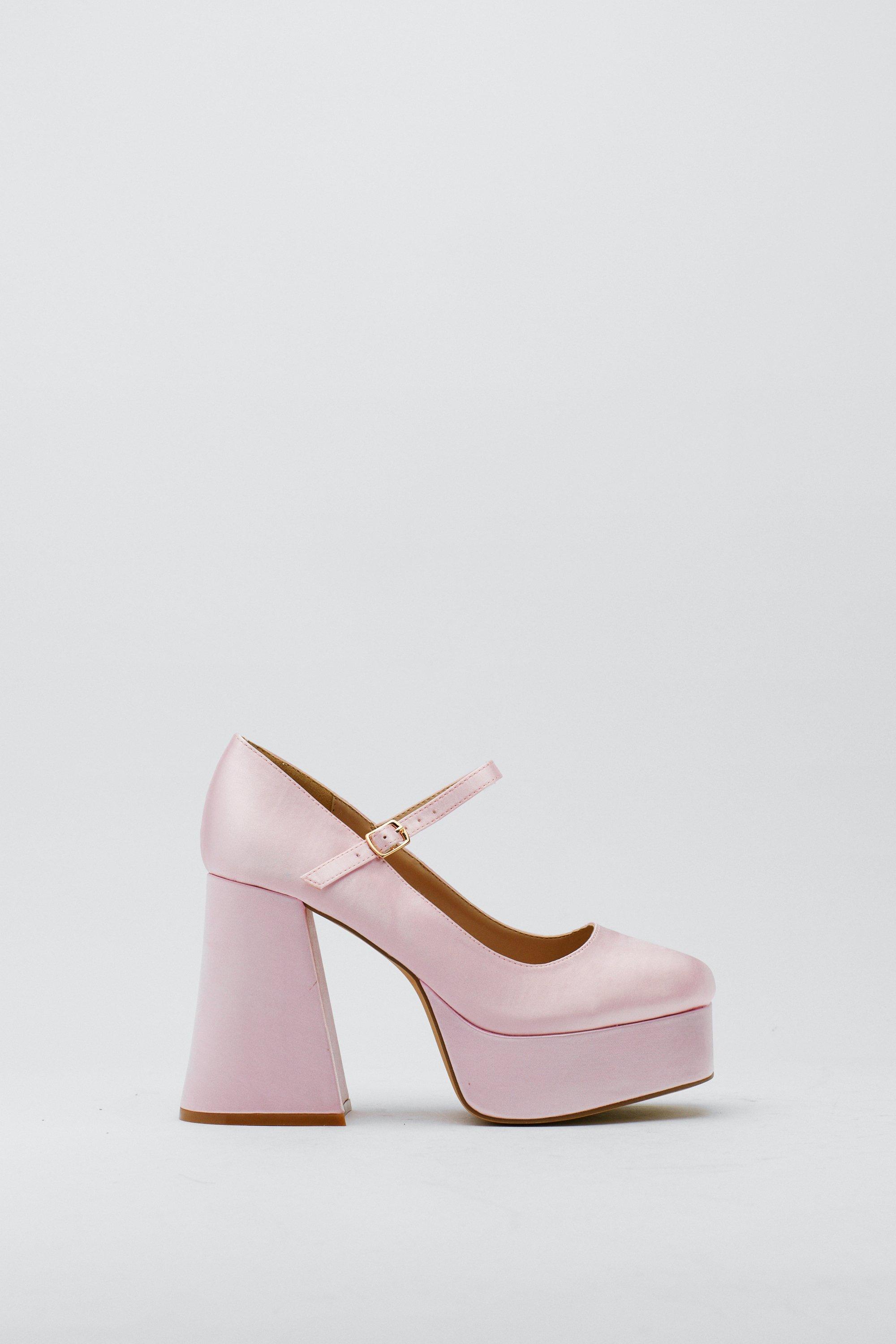 Pale pink satin on sale heels